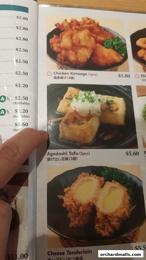 Menu page for Saboten Express The Cathay Mall