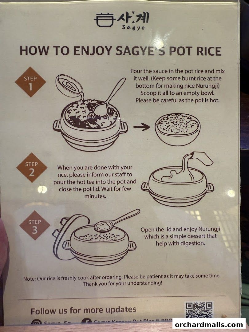 Instructions on how to enjoy Sagye's Pot Rice and make Nurungji.