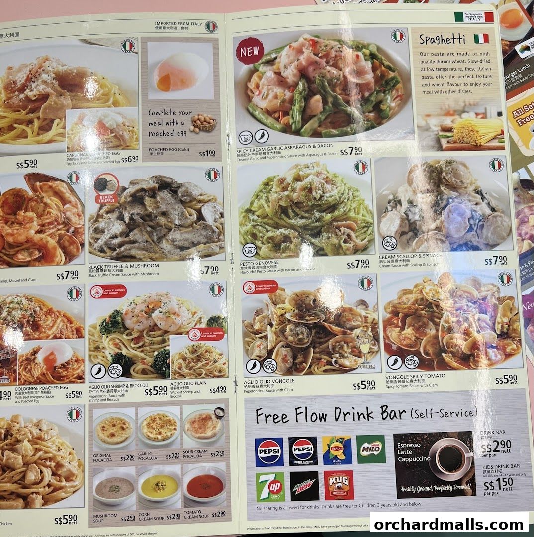 Menu page for Saizeriya - The Cathay