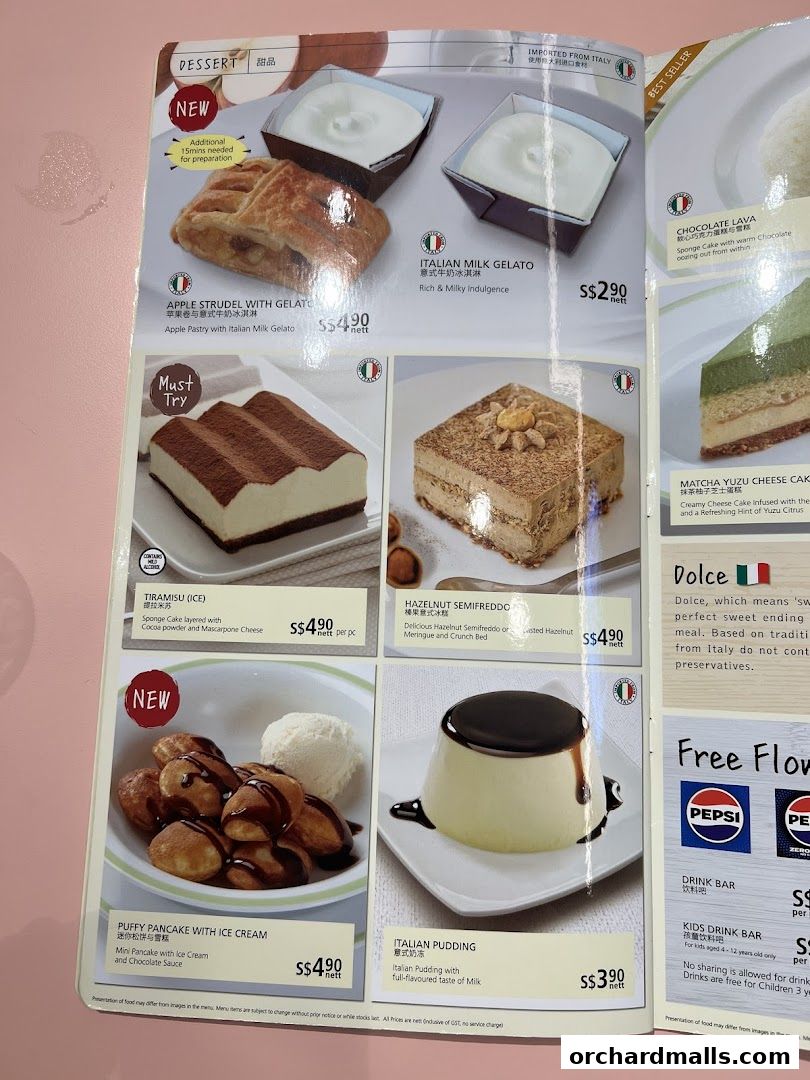 Menu page for Saizeriya - The Cathay