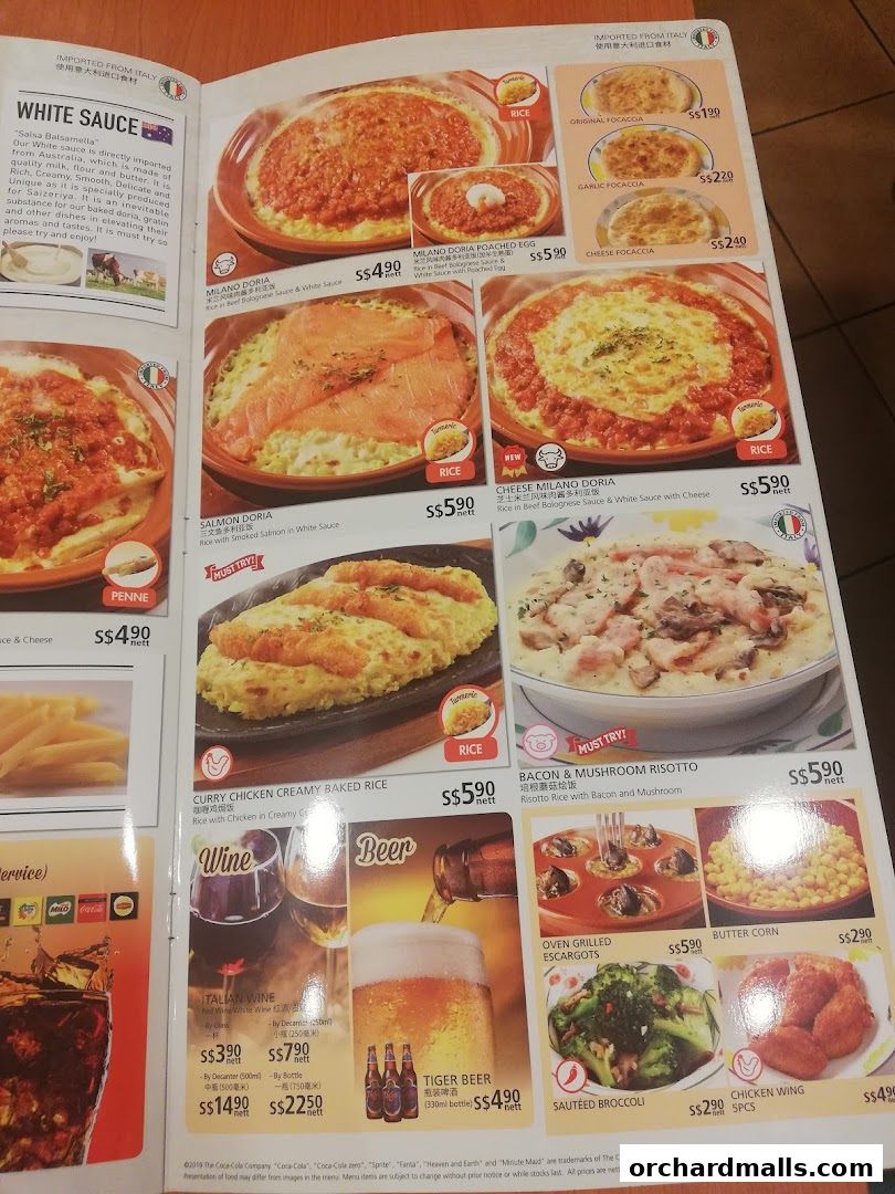 Menu page for Saizeriya - The Cathay