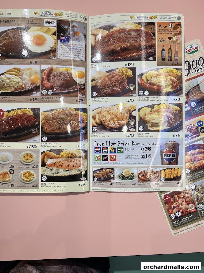 Menu page for Saizeriya - The Cathay