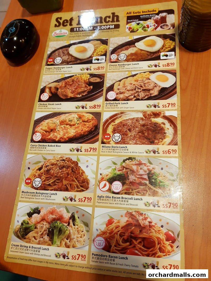 Menu page for Saizeriya - The Cathay