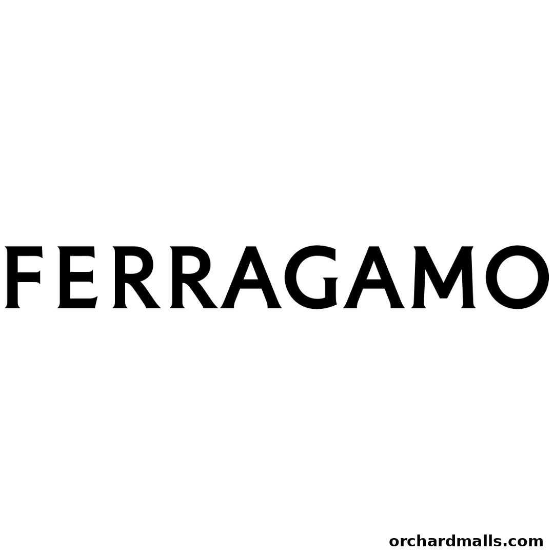 A black and white image of a Salvatore Ferragamo store interior with handbags on display.