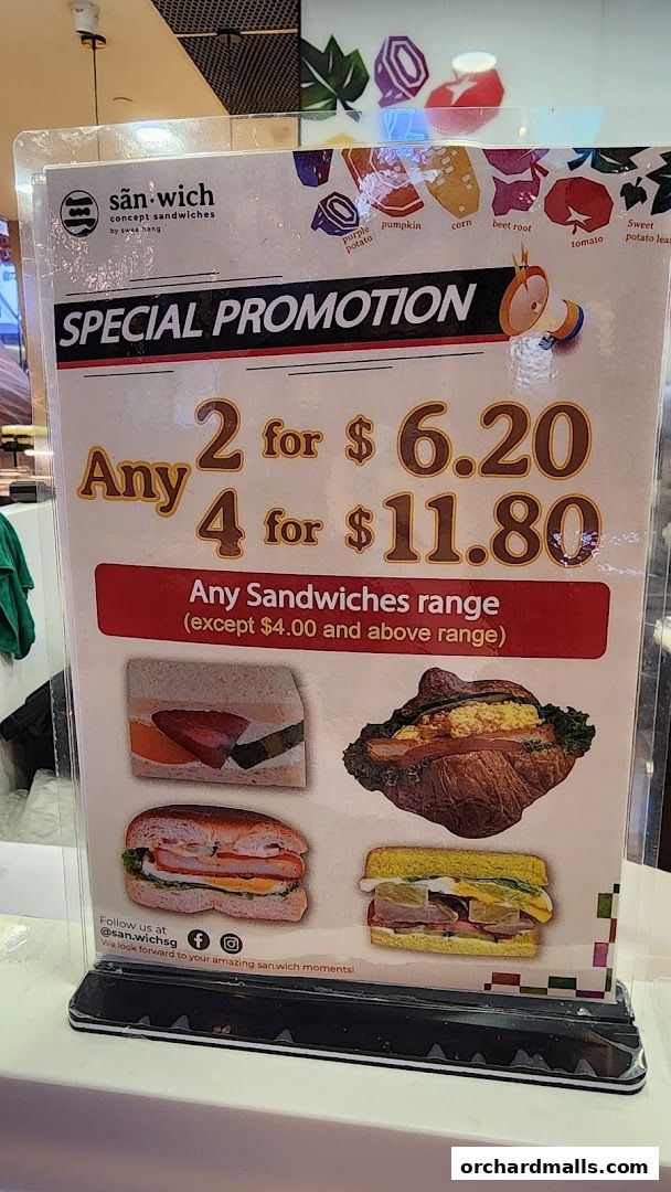 Menu page for San.wich by Swee Heng