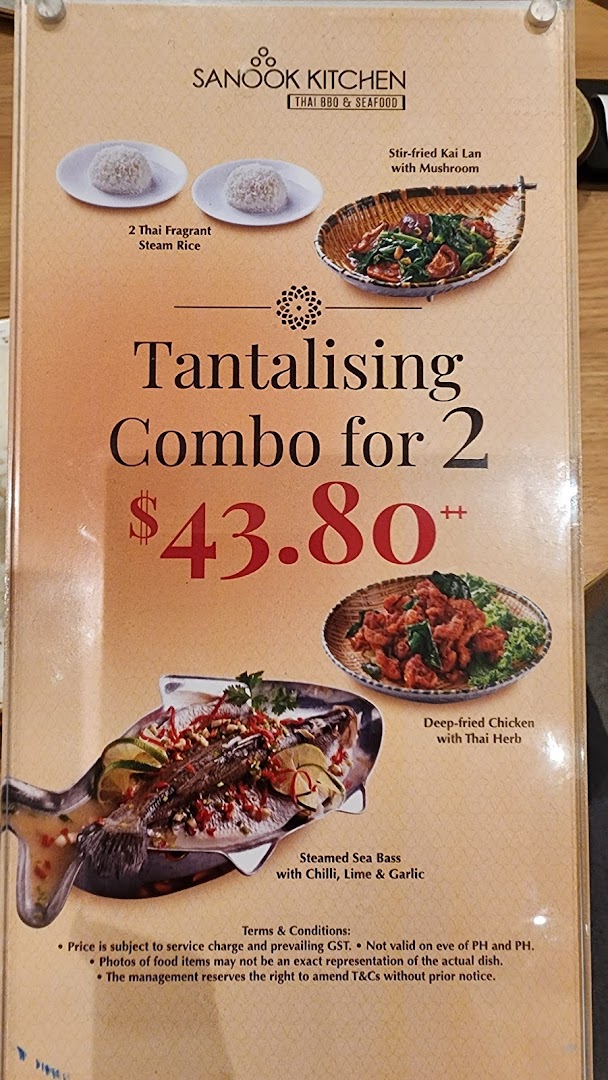 Menu page for Sanook Kitchen Thai BBQ  Seafood - ION Orchard