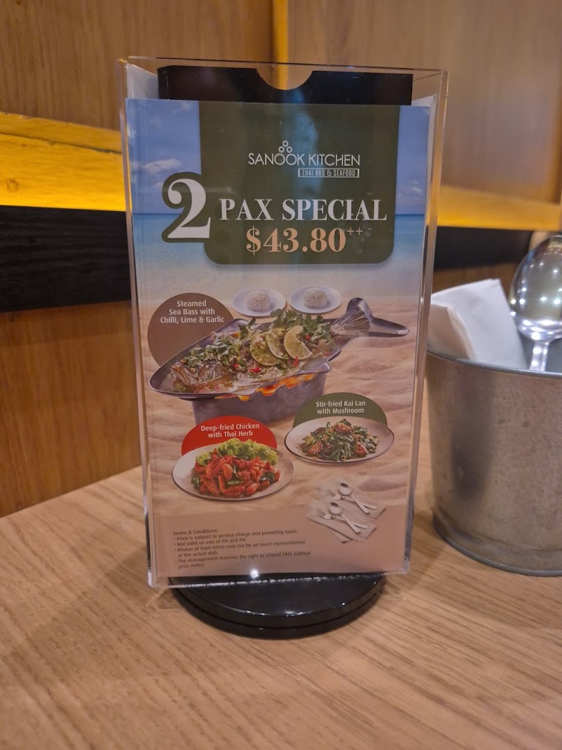 Menu page for Sanook Kitchen Thai BBQ  Seafood - ION Orchard