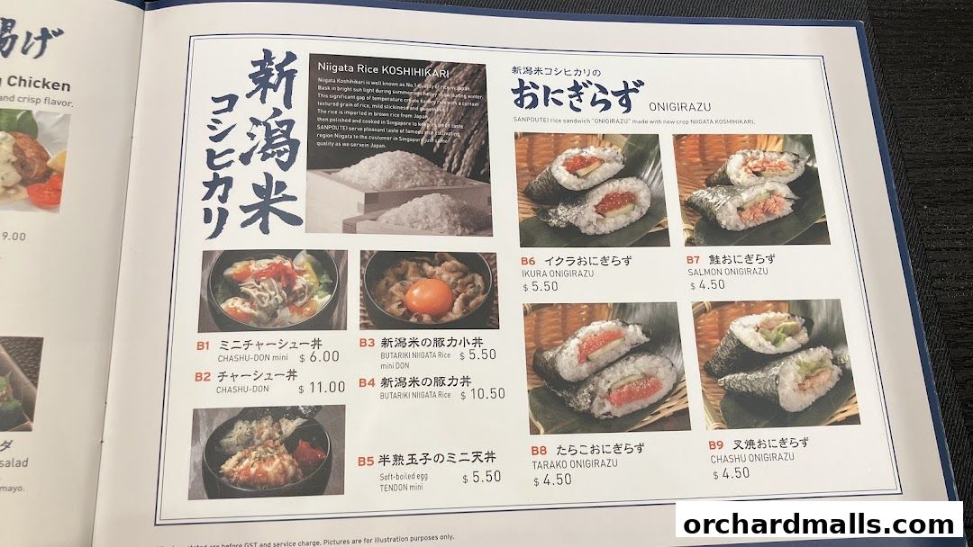 Menu page for Sanpoutei Ramen, Shaw House