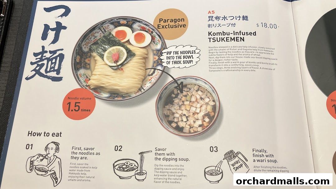 Menu page for Sanpoutei Ramen, Shaw House