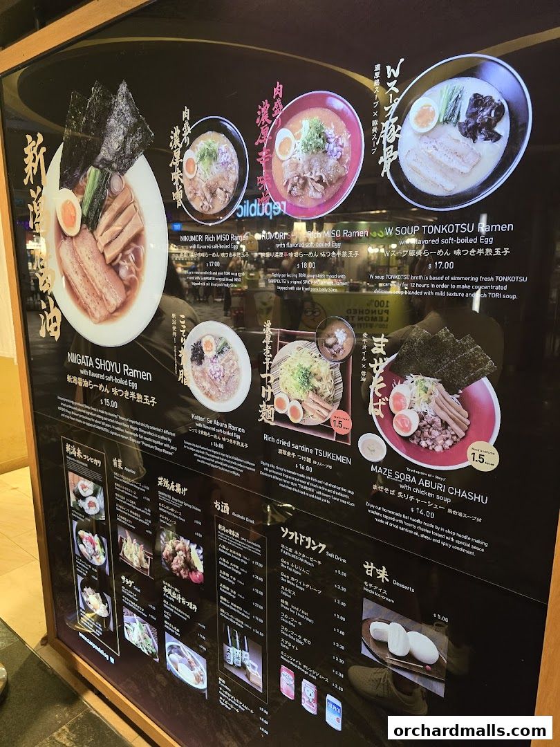 Menu page for Sanpoutei Ramen, Shaw House