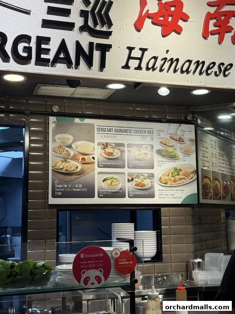 Menu page for Sergeant Hainanese Chicken Rice