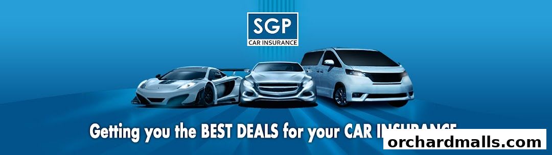SGP Car Insurance logo with three cars and a slogan about best deals.
