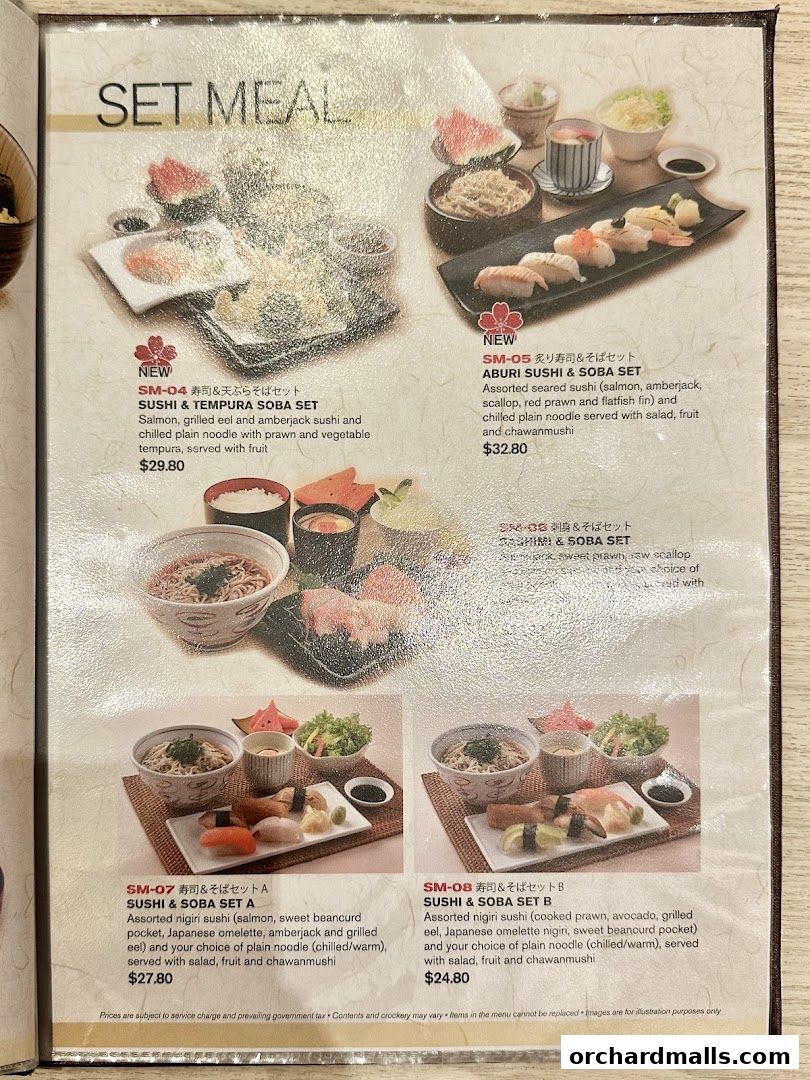Menu page for Shimbashi Soba, 新橋そば