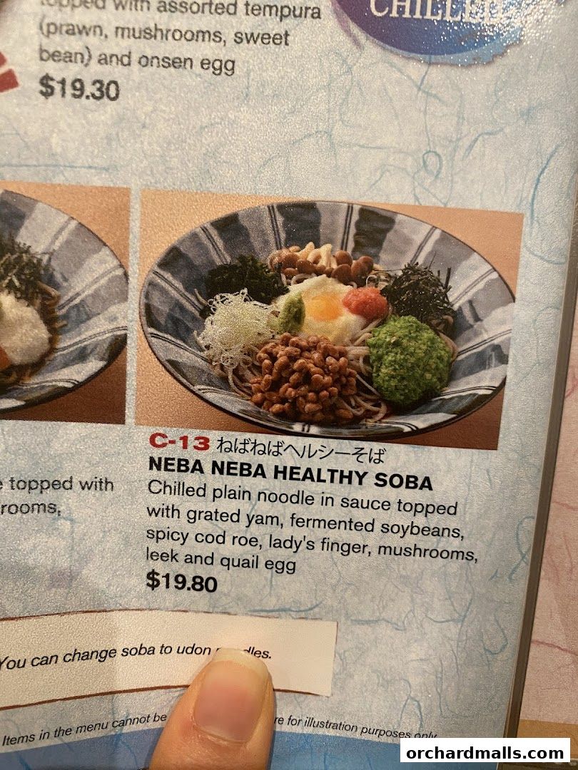 Menu page for Shimbashi Soba, 新橋そば