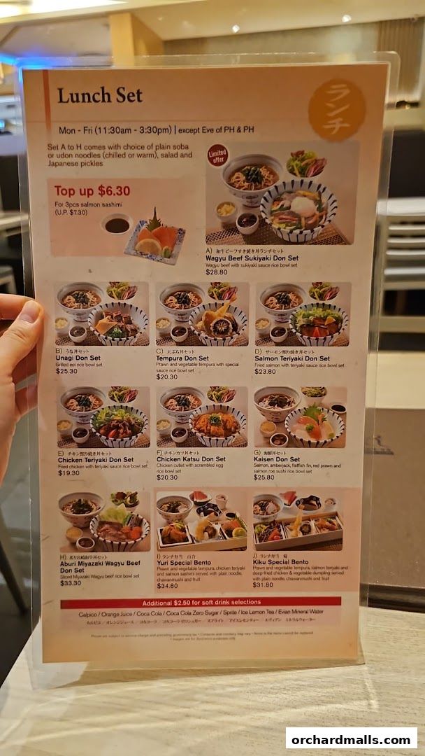 Menu page for Shimbashi Soba, 新橋そば