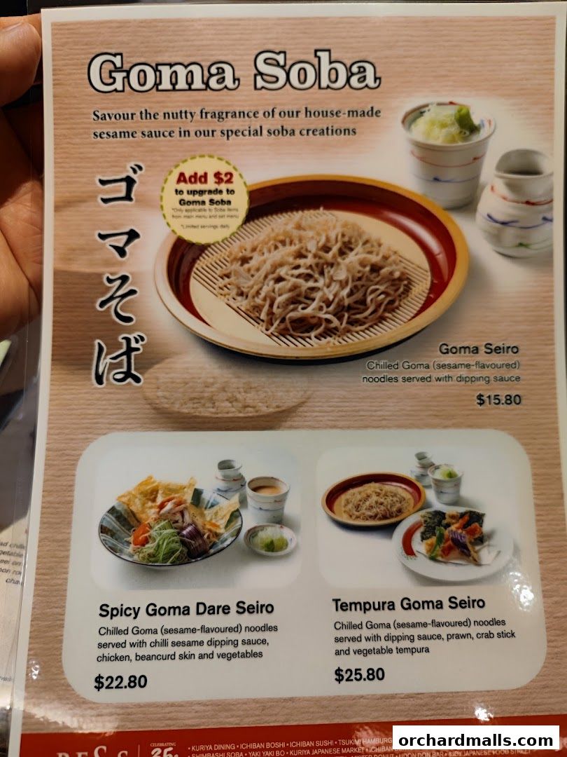 Menu page for Shimbashi Soba, 新橋そば