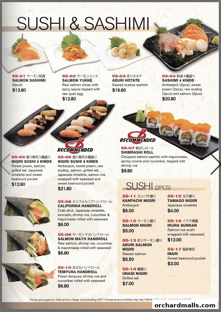 Menu page for Shimbashi Soba, 新橋そば