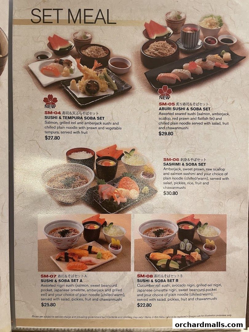 Menu page for Shimbashi Soba, 新橋そば
