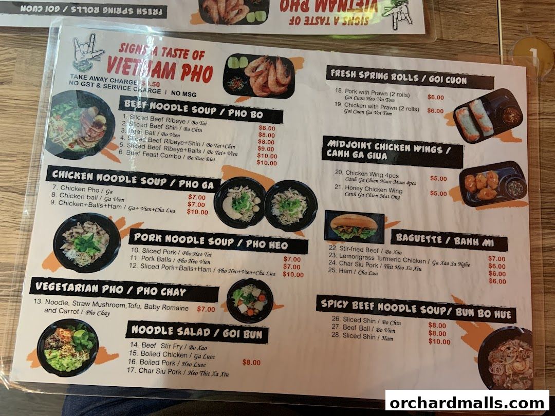 Signs A Taste of Vietnam Pho