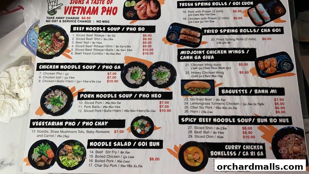 Signs A Taste of Vietnam Pho