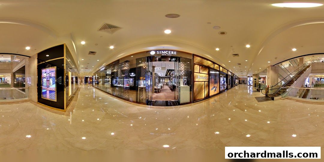 Exterior view of Sincere Fine Watches, a luxury watch store in a mall.