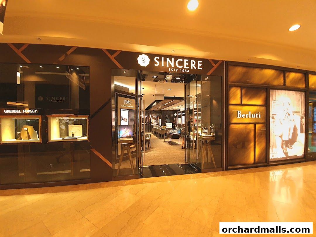 Exterior view of Sincere Fine Watches, showcasing luxury timepieces and brands.