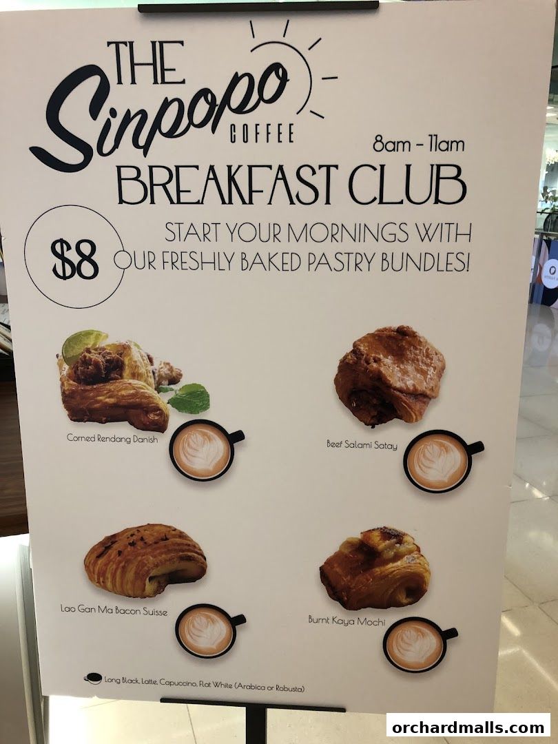 Menu page for Sinpopo Coffee at Scotts
