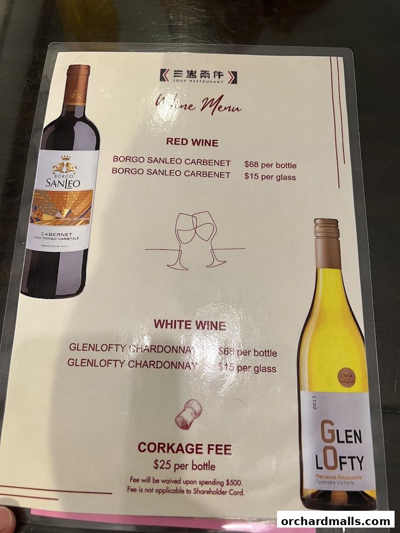 Menu page for Soup Restaurant  Paragon