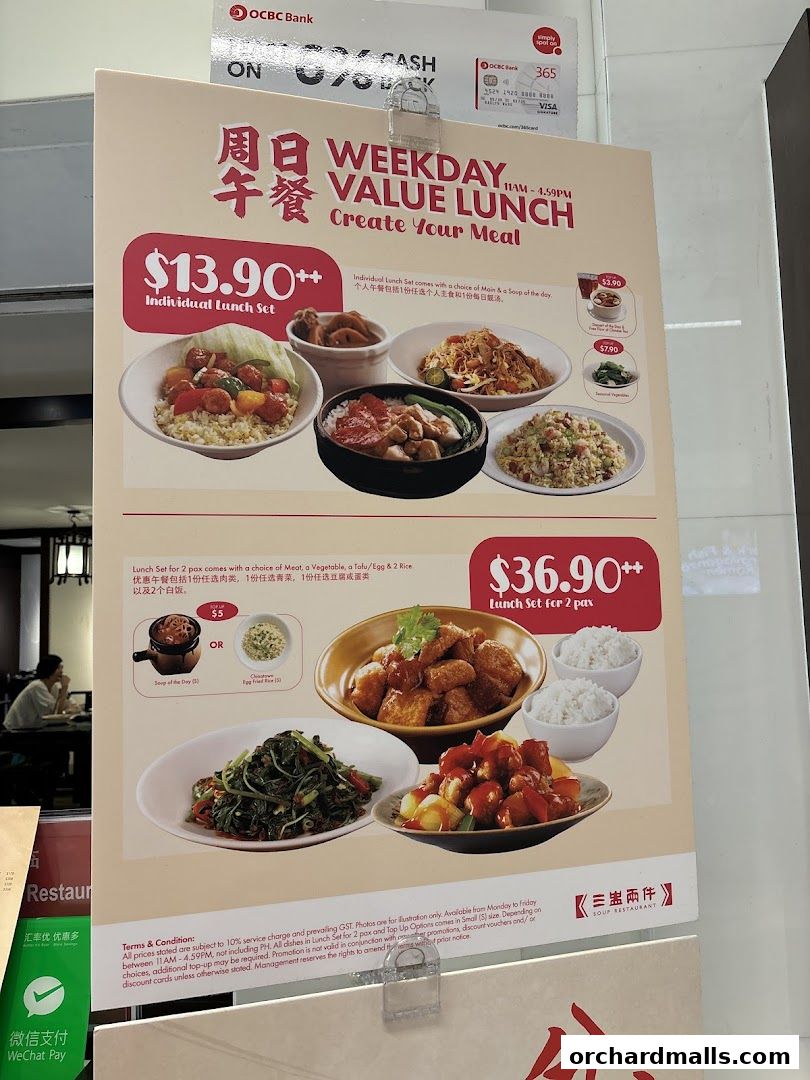 Menu page for Soup Restaurant  Paragon