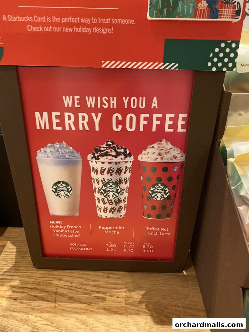 Menu page for Starbucks 313somerset