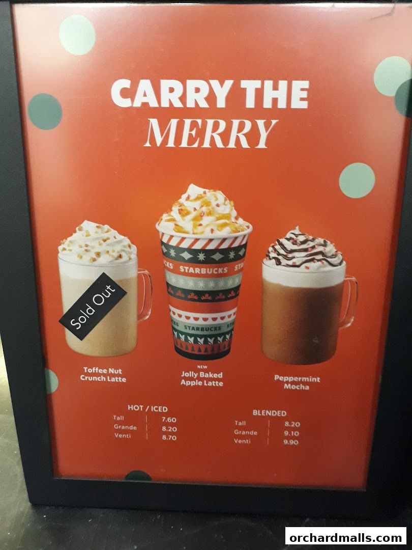 Menu page for Starbucks Orchard Gateway