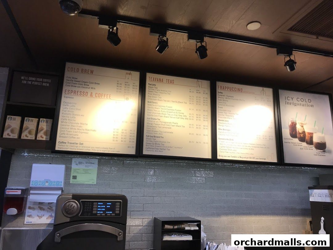 Menu page for Starbucks Orchard Gateway