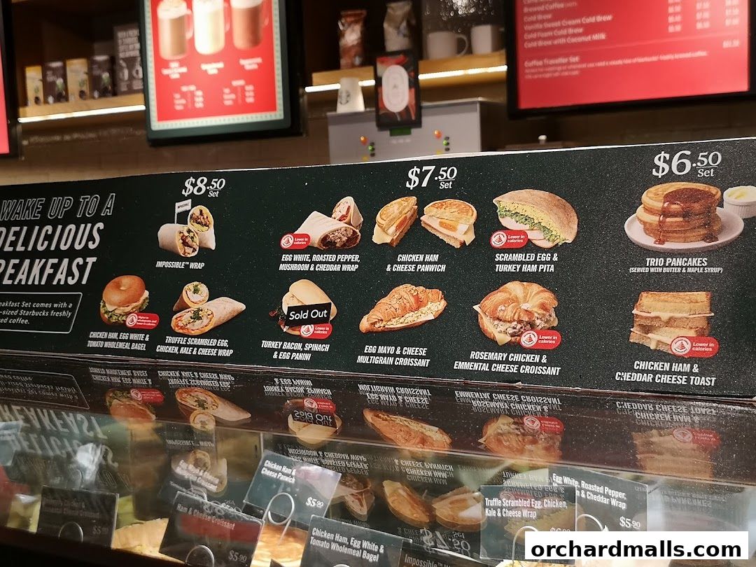 Menu page for Starbucks Paragon