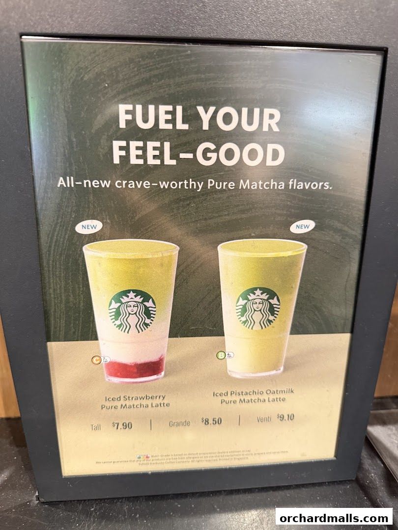Menu page for Starbucks Paragon