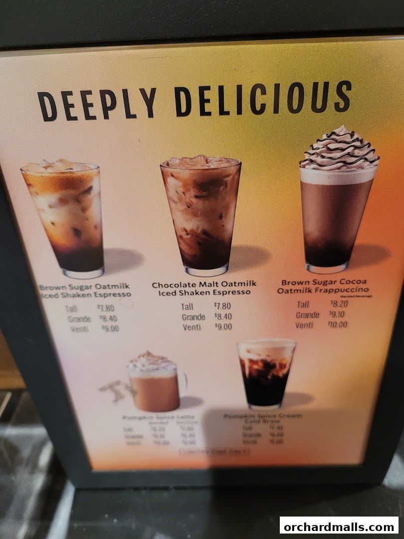 Menu page for Starbucks Paragon