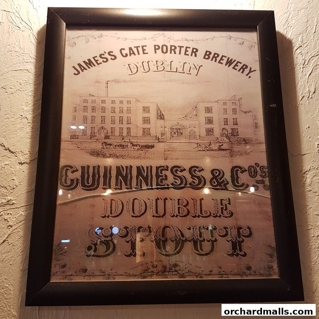 Framed vintage advertisement for Guinness & Co. Double Stout from James's Gate Porter Brewery, Dublin.