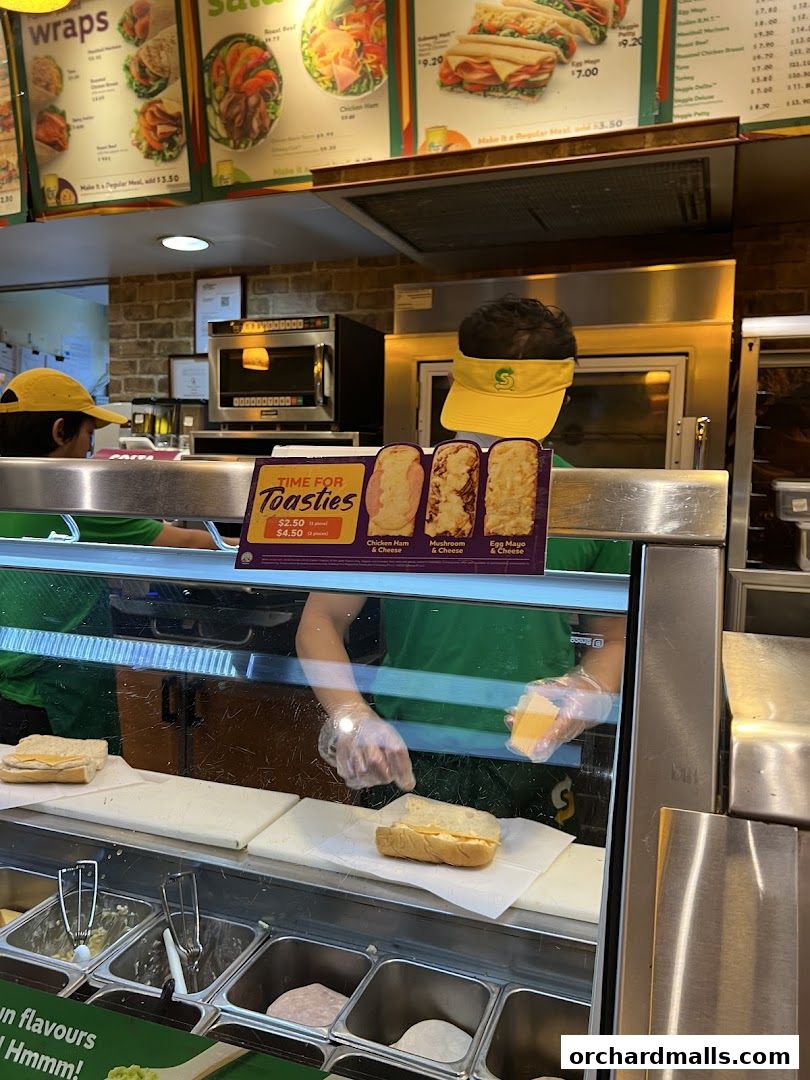 Menu page for Subway