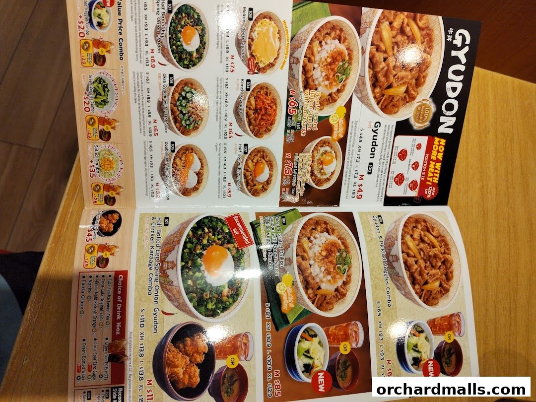 Menu page for Sukiya Gyudon  Curry 313somerset