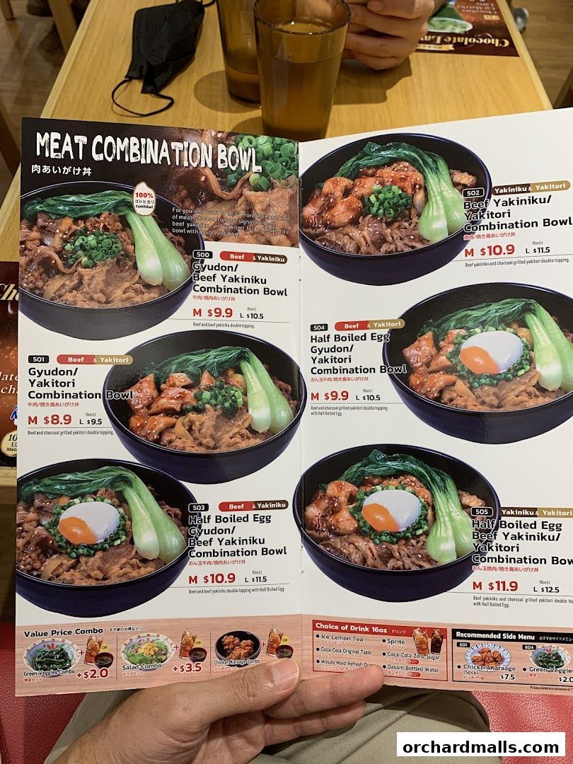 Menu page for Sukiya Gyudon  Curry 313somerset