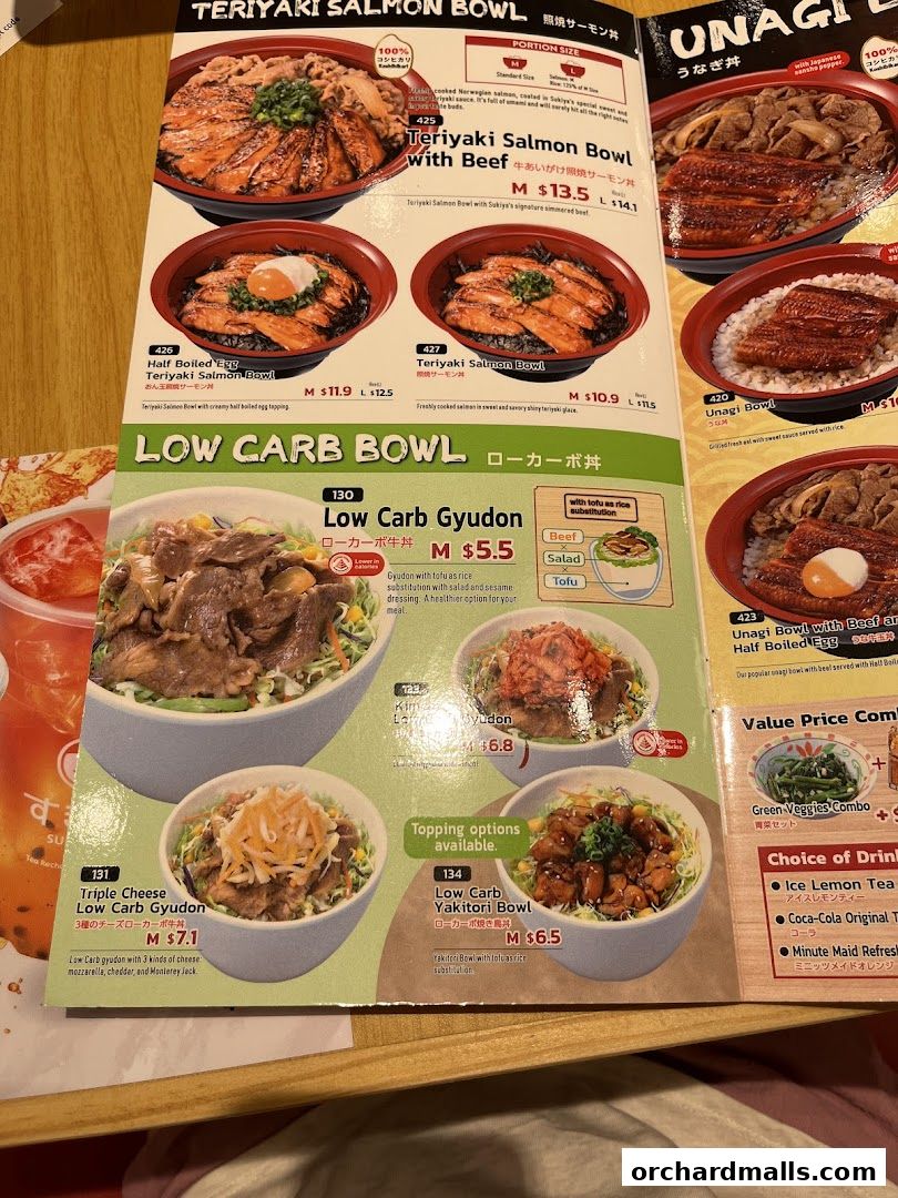 Menu page for Sukiya Gyudon  Curry 313somerset