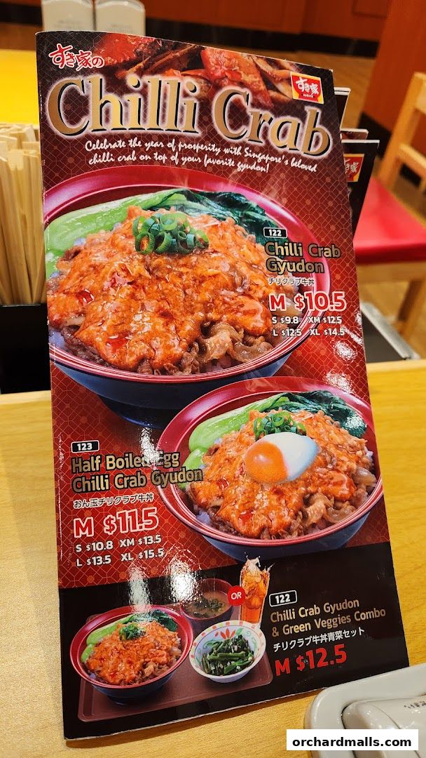 Menu page for Sukiya Gyudon  Curry 313somerset