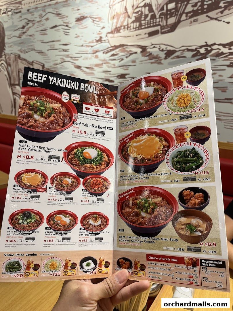 Menu page for Sukiya Gyudon  Curry 313somerset