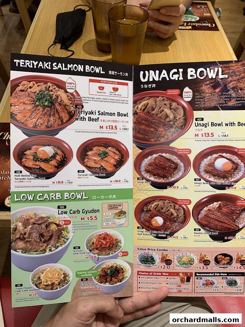 Menu page for Sukiya Gyudon  Curry 313somerset