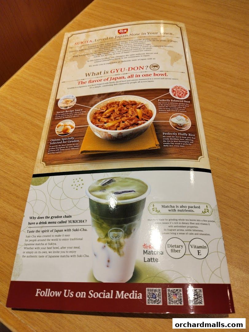 Menu page for Sukiya Gyudon  Curry 313somerset