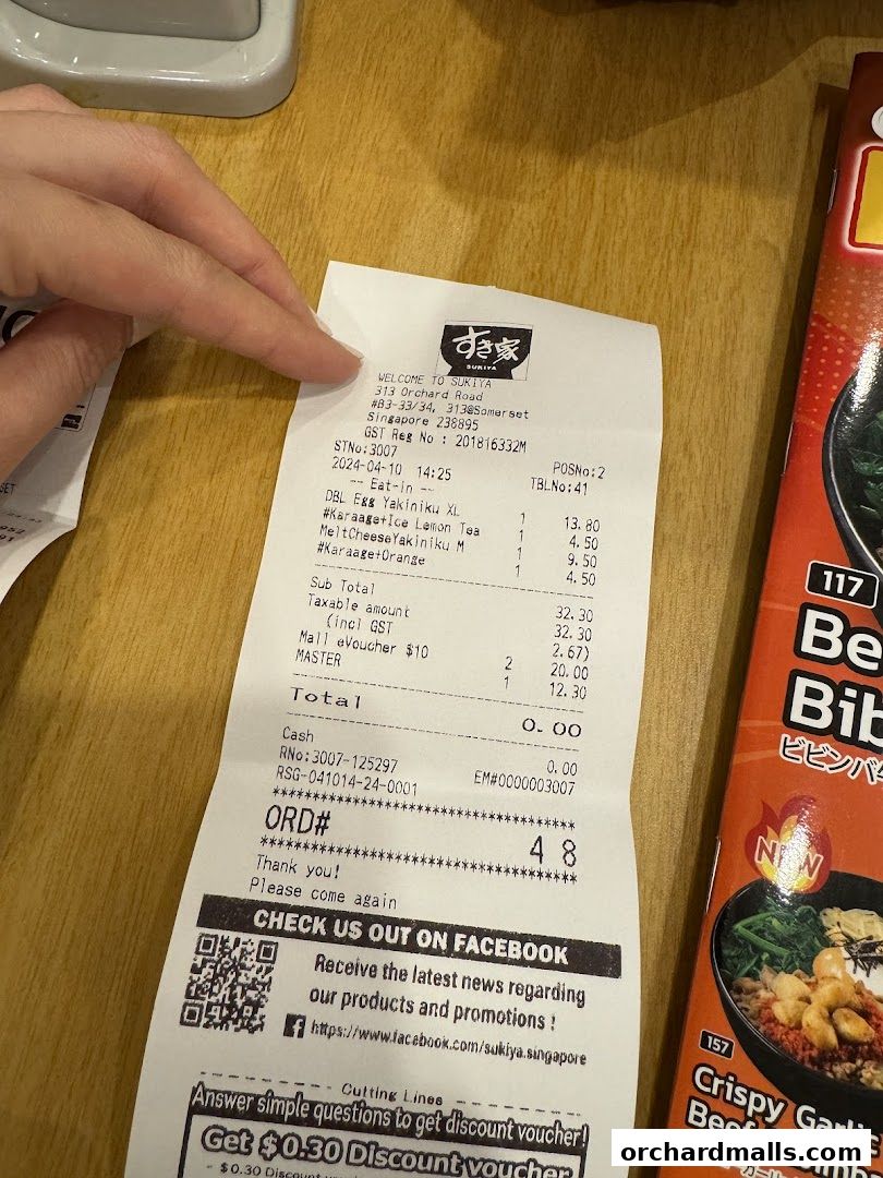 Menu page for Sukiya Gyudon  Curry 313somerset