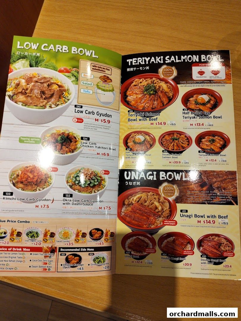 Menu page for Sukiya Gyudon  Curry 313somerset