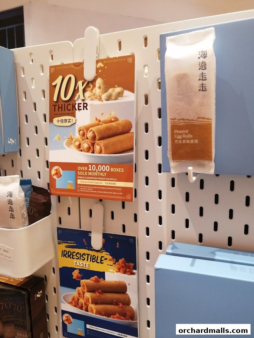 Display of SunnyHills Orchard's signature peanut and pork floss egg rolls.