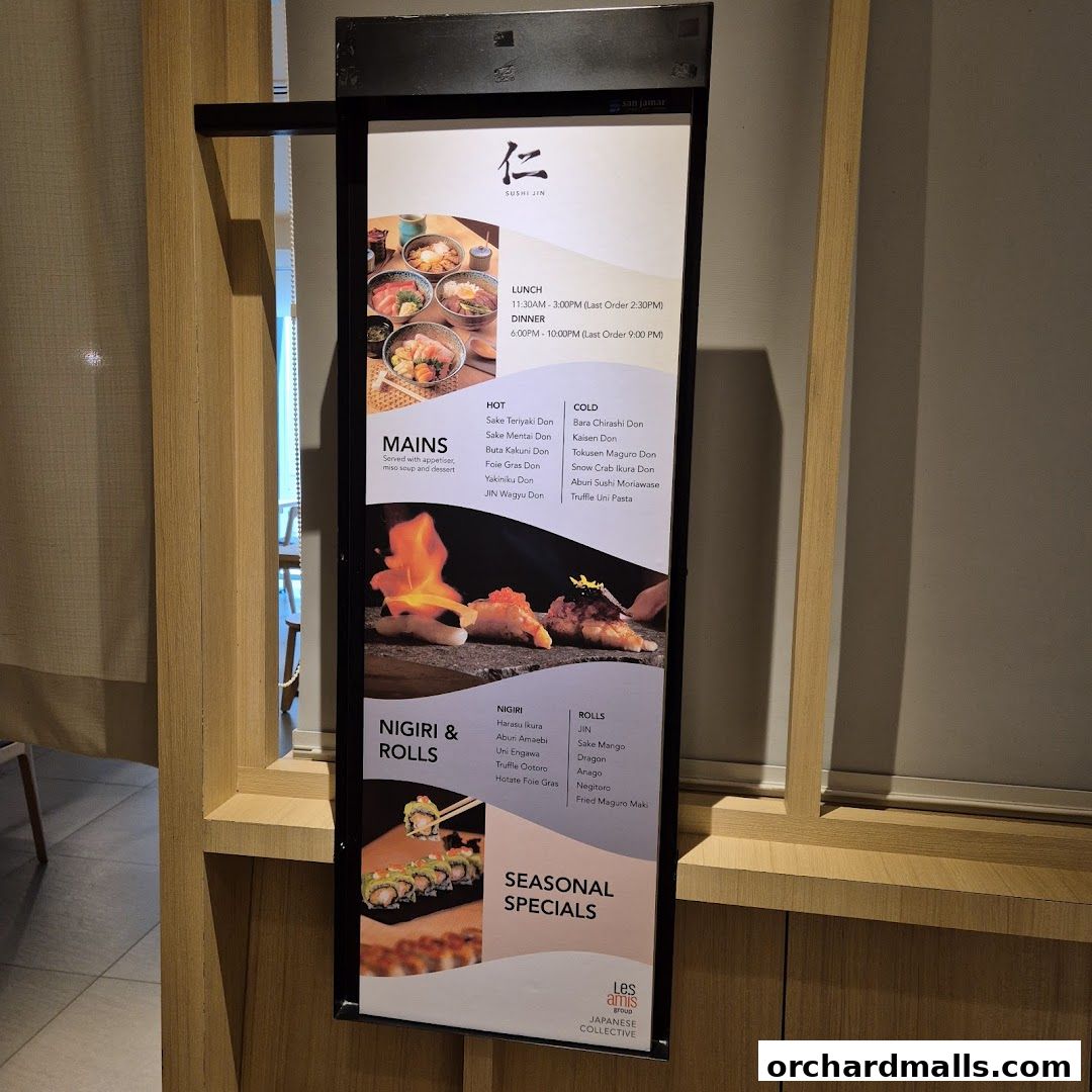 Menu page for Sushi Jin