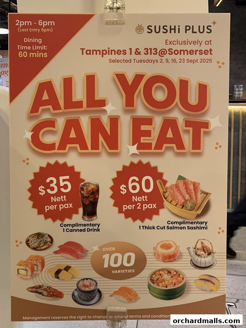 Menu page for Sushi Plus