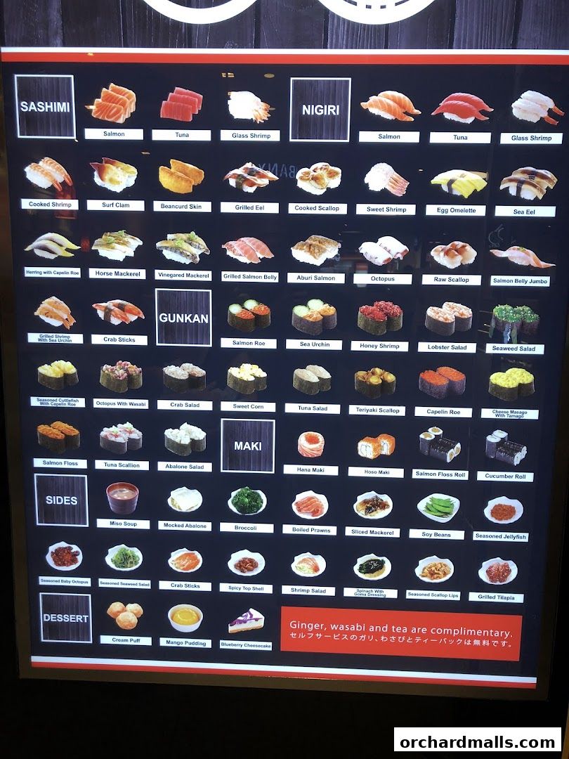 Menu page for Sushi Plus